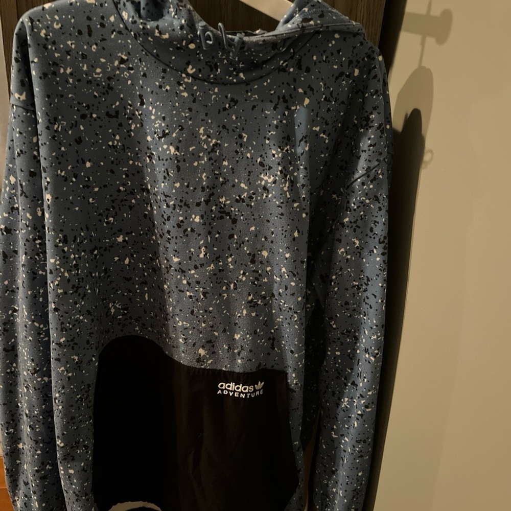 Adidas Gray and Tan Speckled Hoodie
